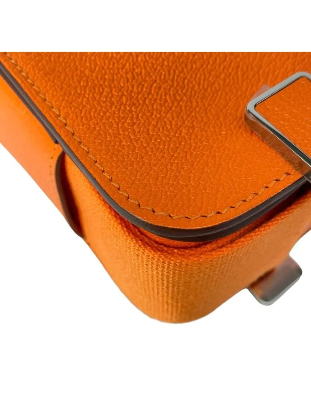Hermes Shoulder Bag Geta Orange Minian Silver